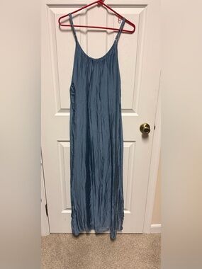 Flowy Blue Maxi Silky Dress - Perfect Summer Dress